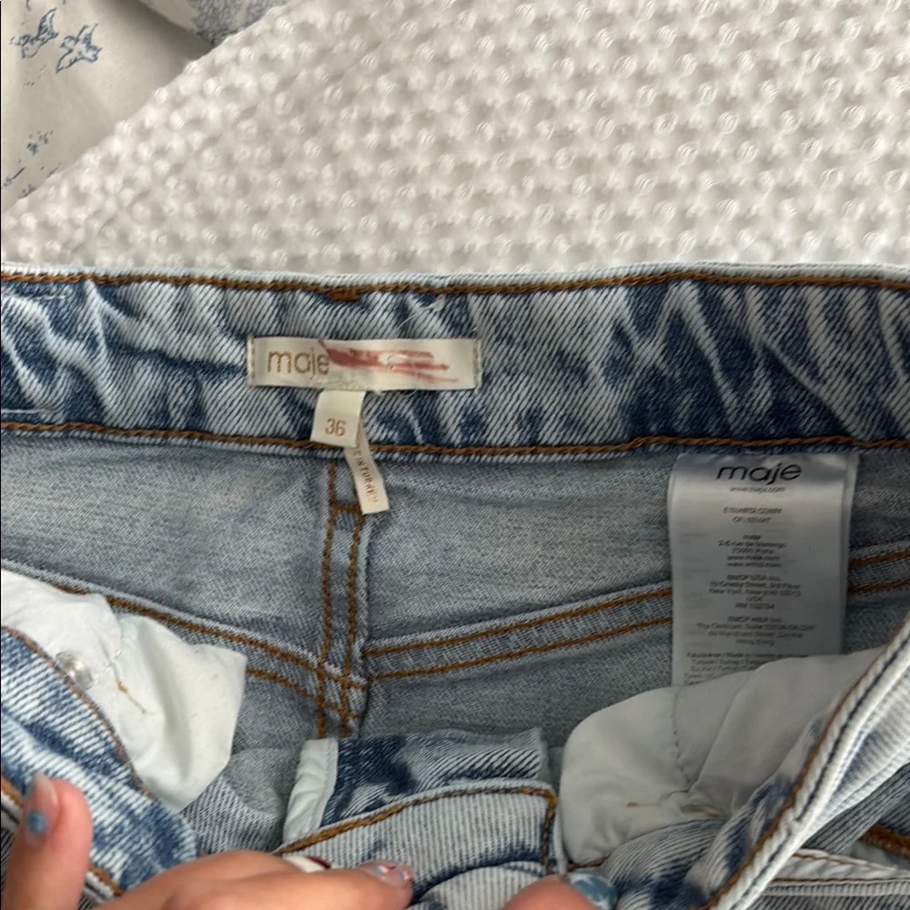 Maje Blue Relaxed Fit Cropped Jeans - Picture 2 of 3